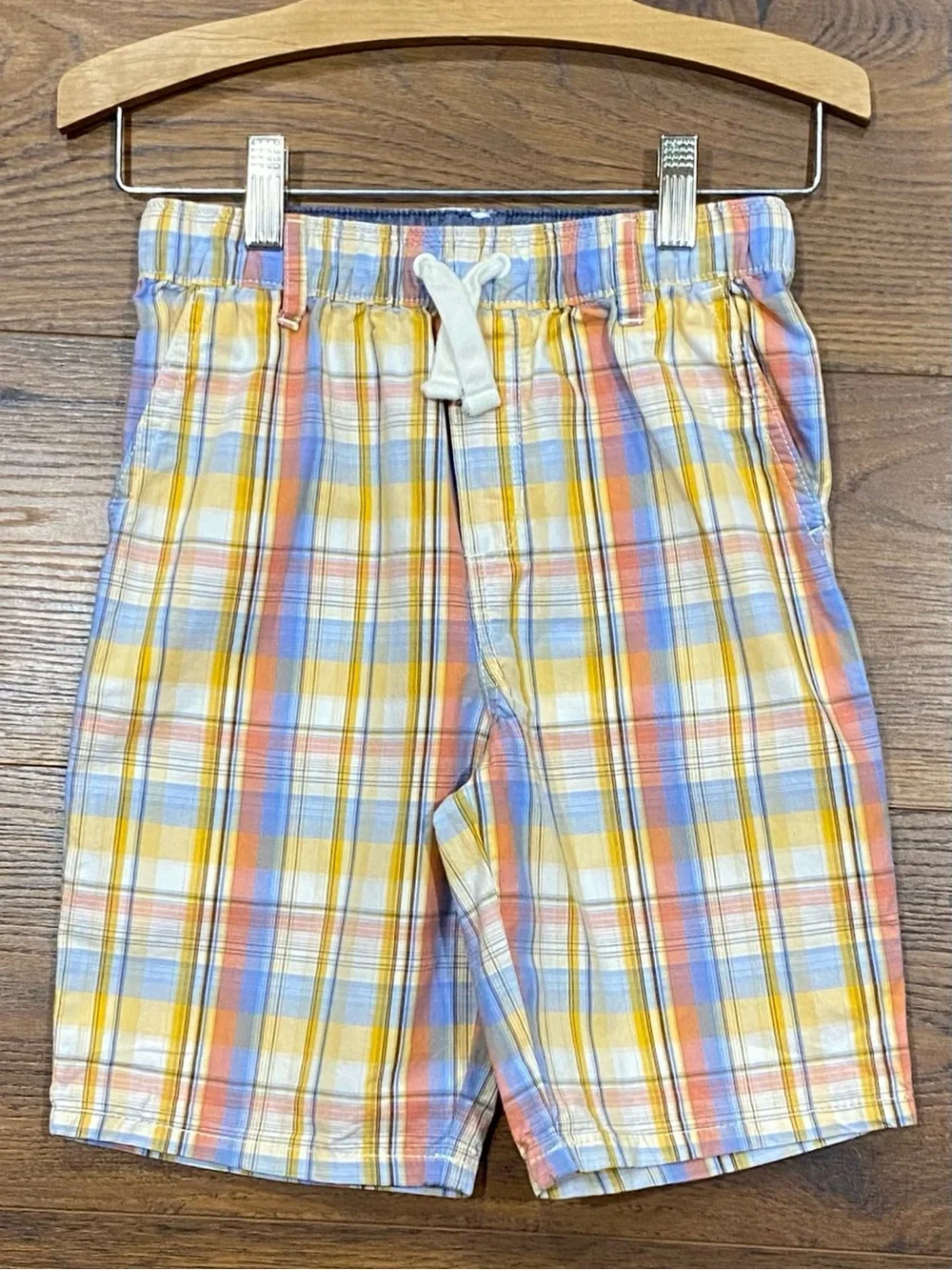 Gymboree Boys ‘Country Trail’ Blue and Yellow Plaid Short Set Size 7